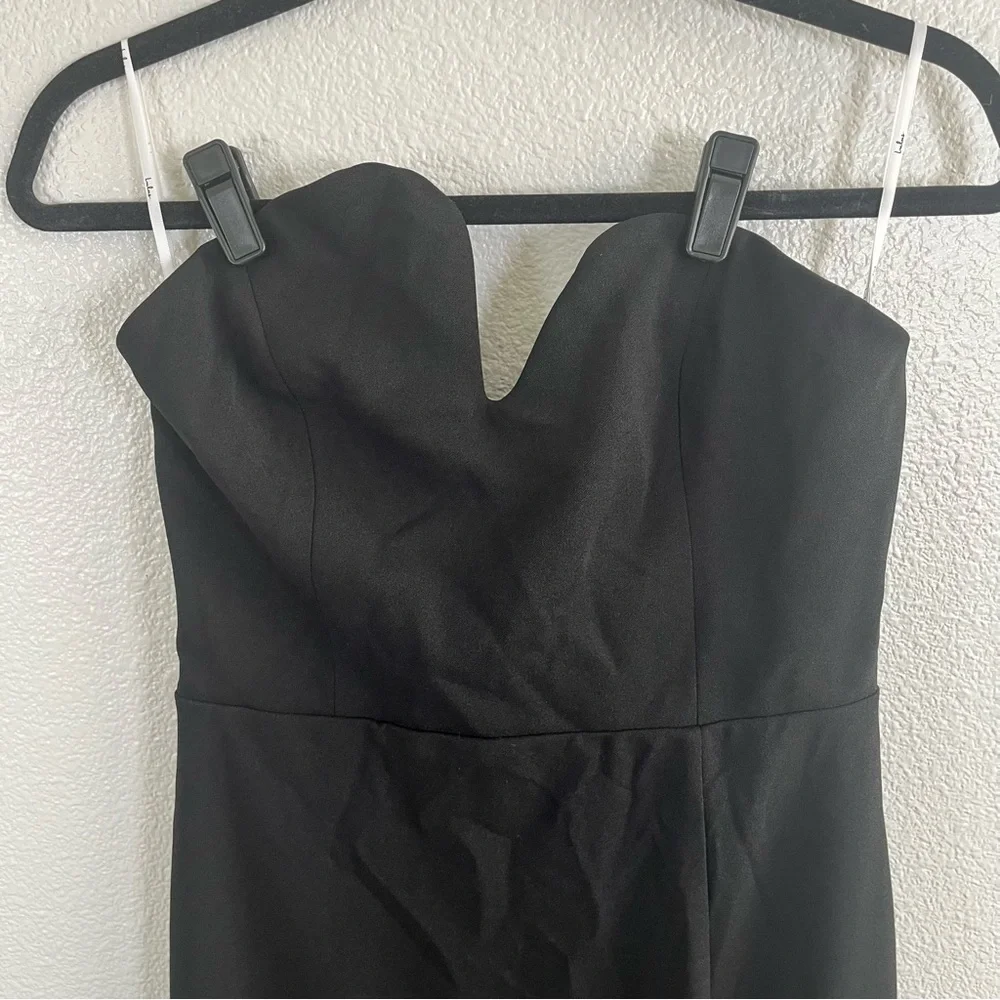NWT Lulus Iconic Excellence Black Asymmetrical Strapless Maxi Dress MD - Picture 5 of 9